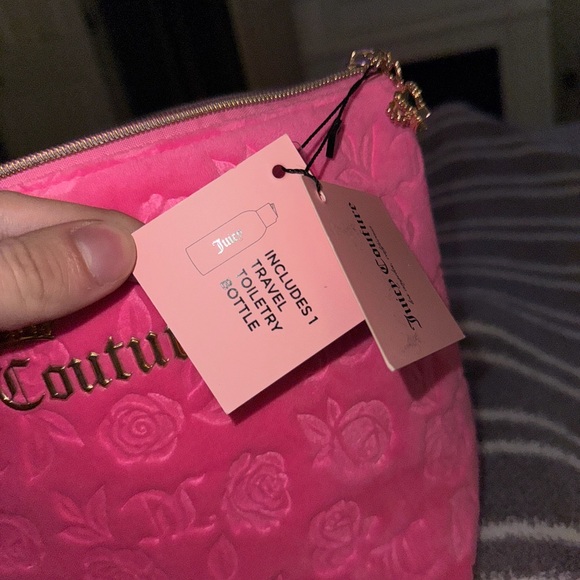 Juicy Couture Vibrant Pink Floral Cosmetic Bag NWT - Picture 4 of 5
